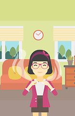 Image showing Young woman quitting smoking vector illustration.