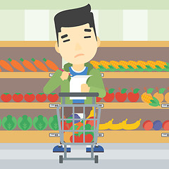 Image showing Man with shopping list vector illustration.