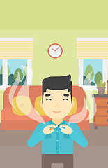 Image showing Young man quitting smoking vector illustration.