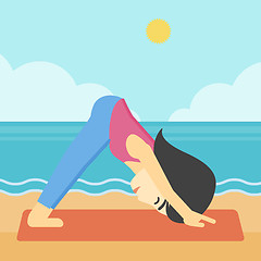 Image showing Woman practicing yoga vector illustration.