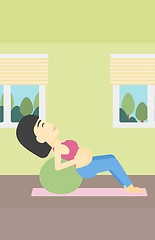 Image showing Pregnant woman on gymnastic ball.