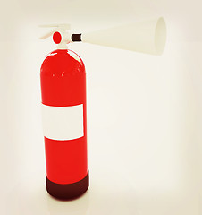 Image showing Red fire extinguisher . 3D illustration. Vintage style.