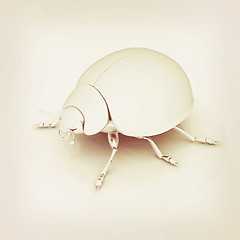 Image showing Metall beetle . 3D illustration. Vintage style.