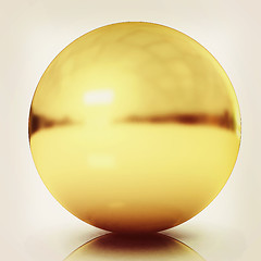 Image showing Gold Ball 3d render . 3D illustration. Vintage style.