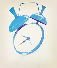 Image showing Alarm clock. 3D icon . 3D illustration. Vintage style.