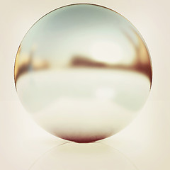 Image showing Chrome Ball. 3D illustration. Vintage style.