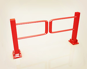 Image showing Three-dimensional image of the turnstile. 3D illustration. Vinta