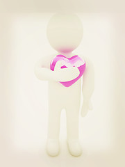 Image showing 3d man holding his hand to his heart. Concept: \