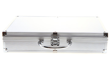 Image showing aluminum suitcase isolated