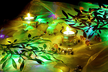 Image showing christmas candles background 