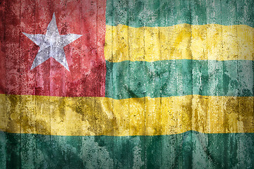 Image showing Grunge style of Togo flag on a brick wall     