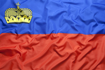 Image showing Textile flag of Liechtenstein