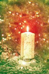 Image showing christmas tree and the candle