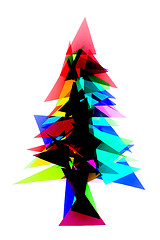 Image showing christmas tree from color plastic triangles