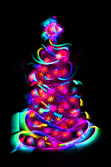 Image showing xmas tree from the christmas lights