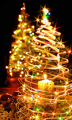 Image showing christmas tree and the candle