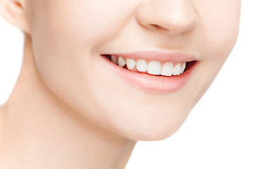 Image showing Beautiful and healthy woman smile, close-up