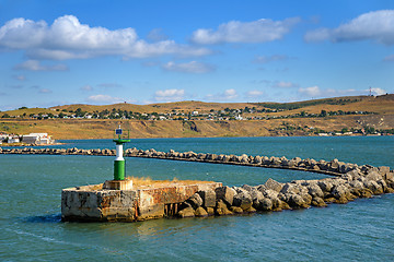 Image showing Eentrance to the harbour