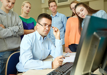 Image showing group of students and teacher at school classroom