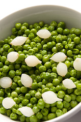 Image showing green peas with pearl onions