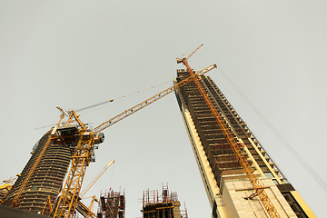 Image showing building of skyscraper in Dubai city