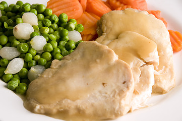 Image showing sliced white meat chicken dinner