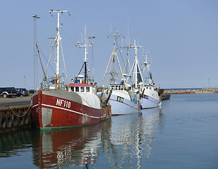 Image showing Fishingboat in harbour