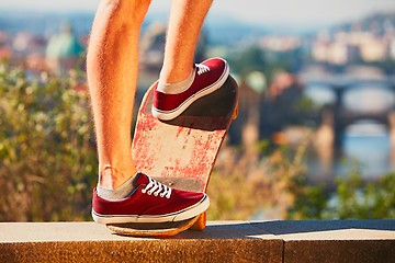 Image showing Skateboarder in the city