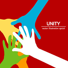 Image showing hands diverse togetherness 