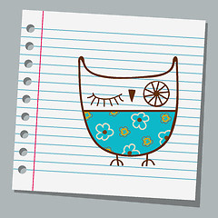 Image showing notebook paper owl