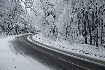 Image showing Winter Road Turns