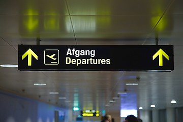 Image showing Departures airport sign