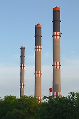 Image showing Industrial Chimney Line