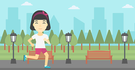 Image showing Young woman running vector illustration.