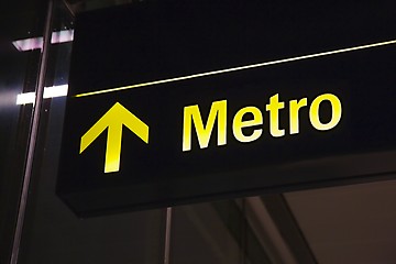 Image showing Metro sign underground