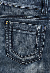 Image showing Blue jeans pocket
