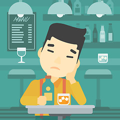 Image showing Man drinking at the bar vector illustration.