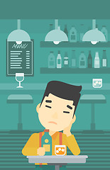 Image showing Man drinking at the bar vector illustration.