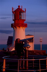 Image showing Girl with Telescope at Lighthouse