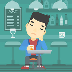 Image showing Man drinking at the bar vector illustration.