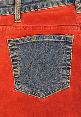 Image showing Corduroy clothing with denim pocket