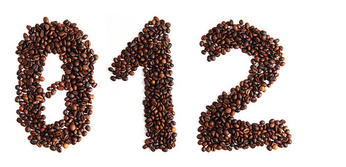 Image showing numbers from coffee beans