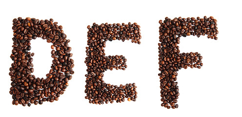 Image showing alphabet from coffee beans