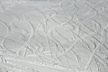 Image showing Ski Slope with Fresh Curves