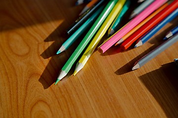 Image showing Color pencils on the desk