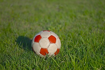 Image showing Football on the grass