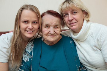 Image showing Family portrait with mother, daughter and grandmother