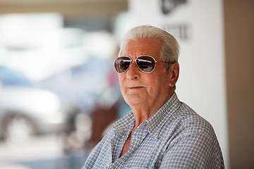 Image showing Portrait of elderly man in sunglasses