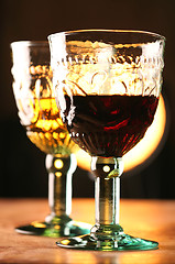 Image showing Two Goblets with Wine