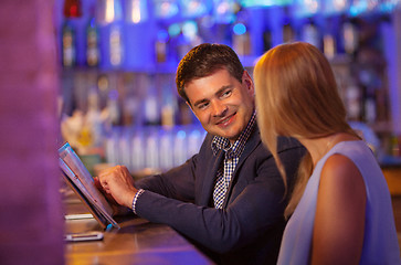 Image showing Adult couple in bar